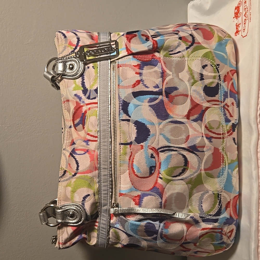 Coach Poppy Ikat Tote Multi Color